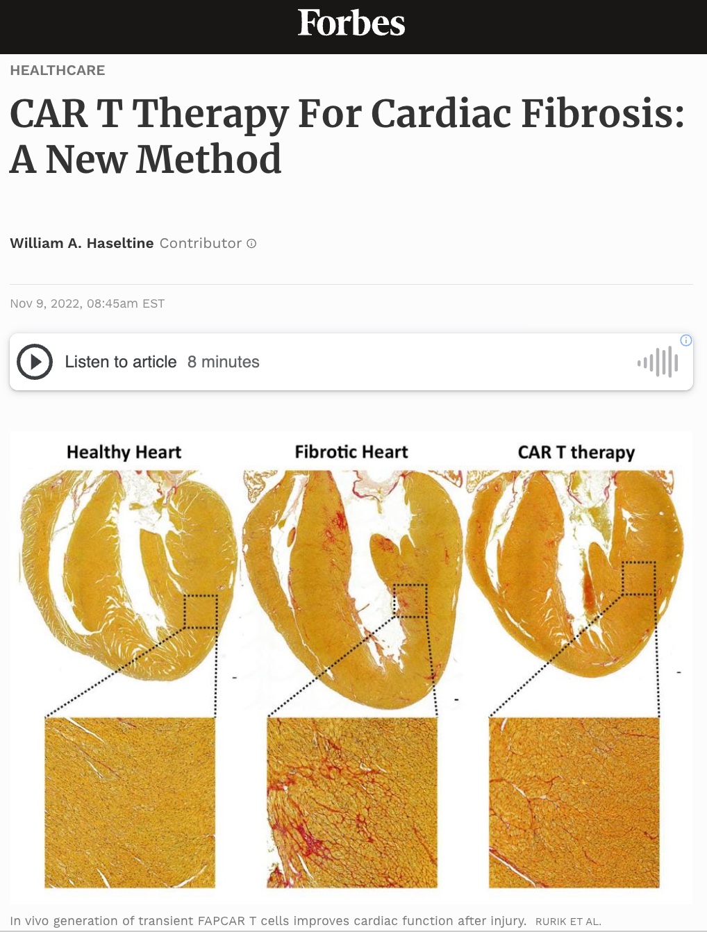 CAR T therapy and mRNA technology forbes article
