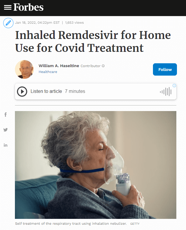 Inhaled remdesivir article