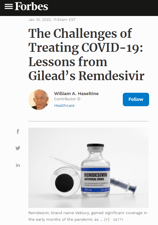 Remdesivir, brand name Veklury, gained significant coverage in the early months of the pandemic as the first and only FDA approved antiviral treatment for COVID-19 GETTY